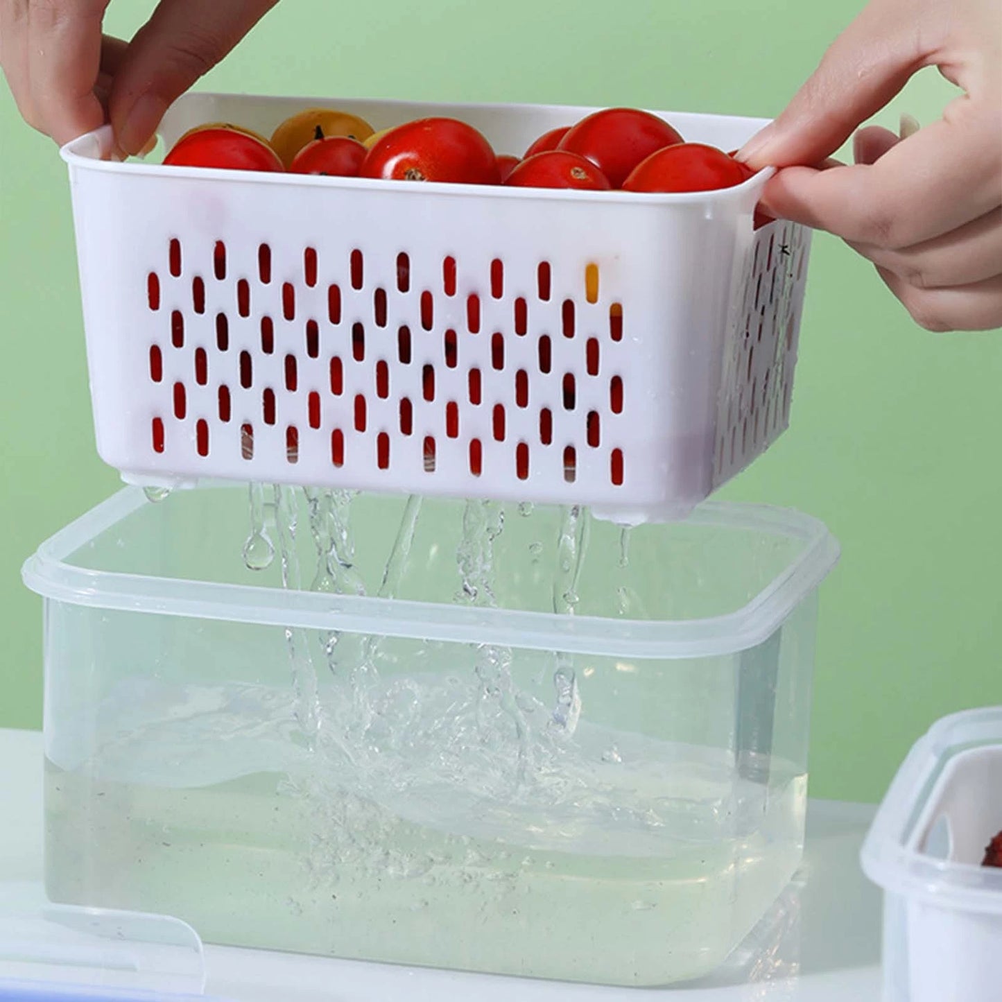 Drain Basket Food Storage Container